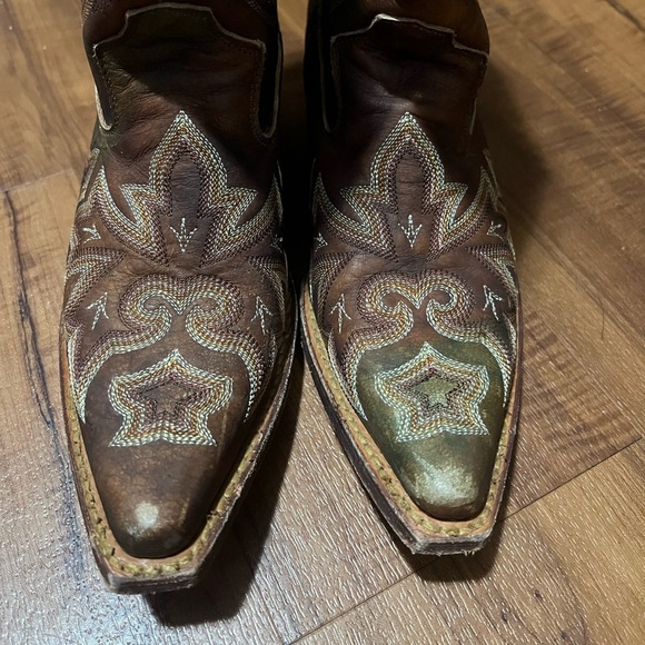 ROCKY HANDMADE Leather Western Cowgirl  Boots-Brown Size 6 - Picture 3 of 14